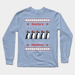 Santas Helpers Christmas Sweaters Penguins Long Sleeve T-Shirt